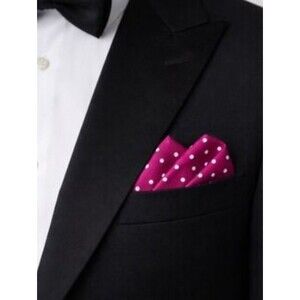 NWT Nordstrom Rack Berry Polka Dot Pocket Square 15 Groomsmen Wedding Tuxedo Acc
